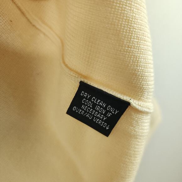 Dana Buchman Beaded Sweater Cardigan Large Ivory Wool Long Sleeve - Picture 9 of 9